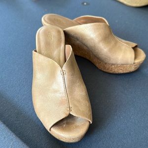 Ugg gold wedge slides